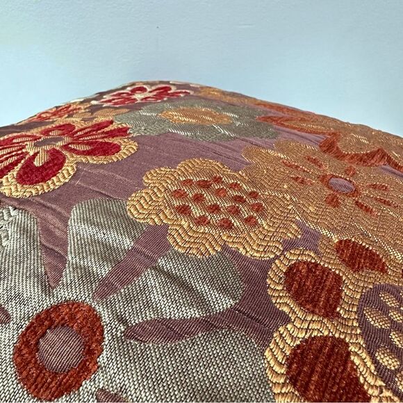 Pier 1 square embroidered decorative accent pillow 17.5 x 17.5 - Picture 3 of 4